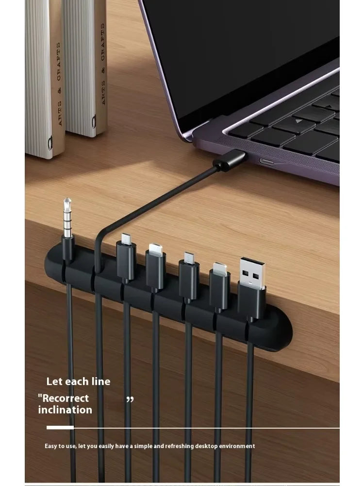 3-Piece Self-Adhesive Silicone Cable Organizer Set