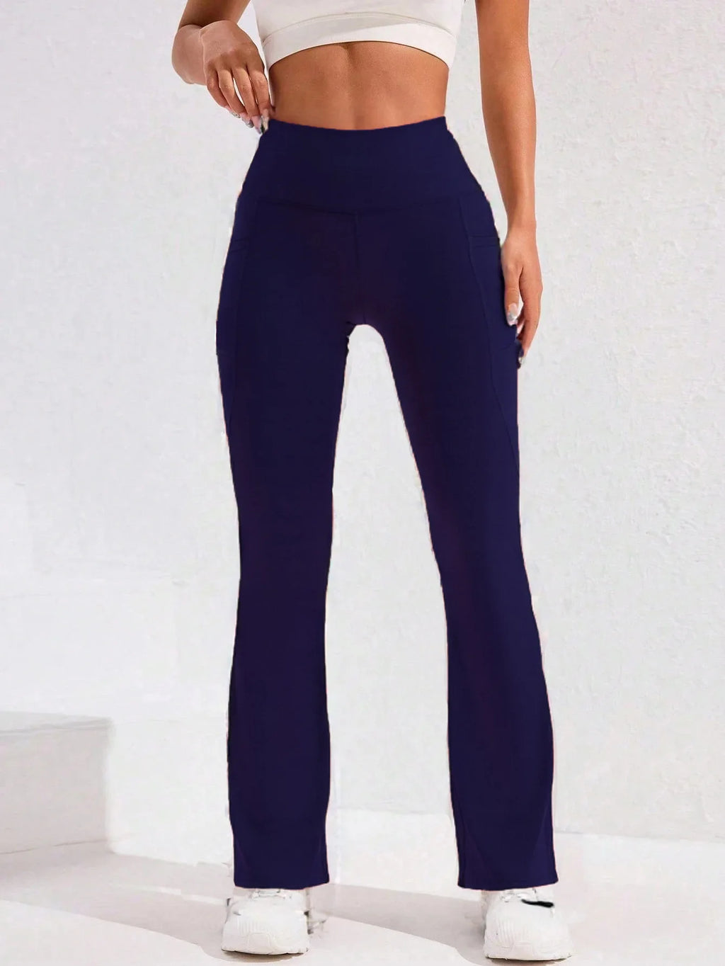 Women’s High-Waisted Flare Yoga Pants with Side Pockets