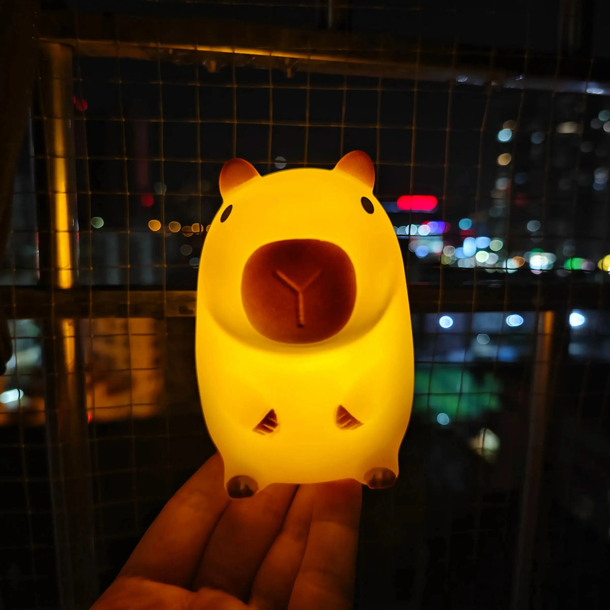 Capybara-Shaped Decorative Night Light – Yellow
