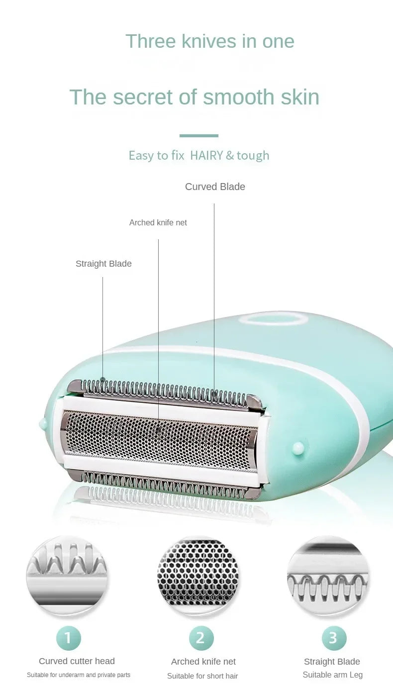 Women's Compact Battery-Powered Body Shaver