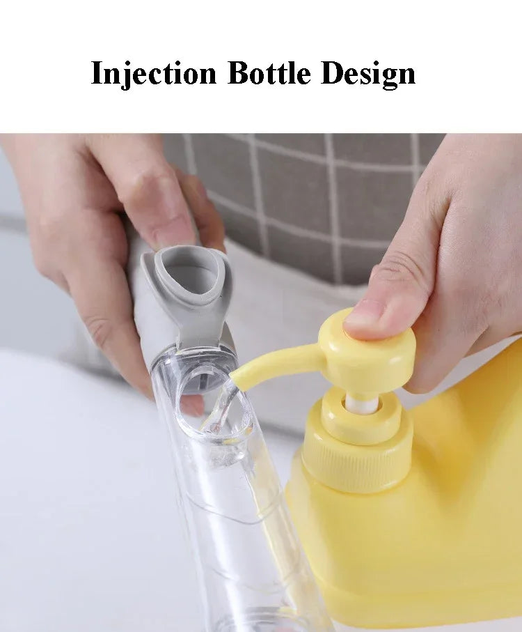 Soap-Dispensing Dish Brush with Scraper