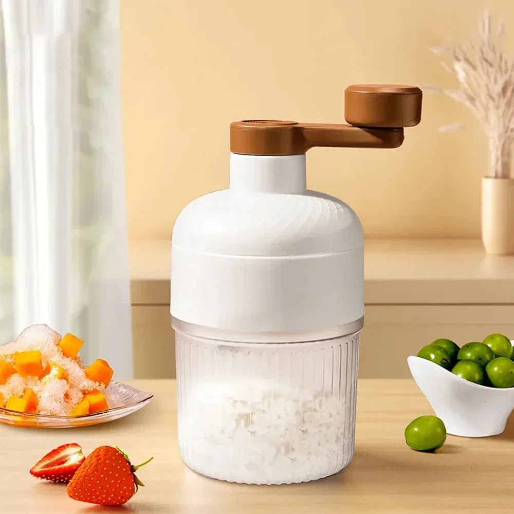 Manual Hand-Crank Ice Crusher – Portable Shaved Ice & Smoothie Maker, Non-Slip Base, Easy to Clean