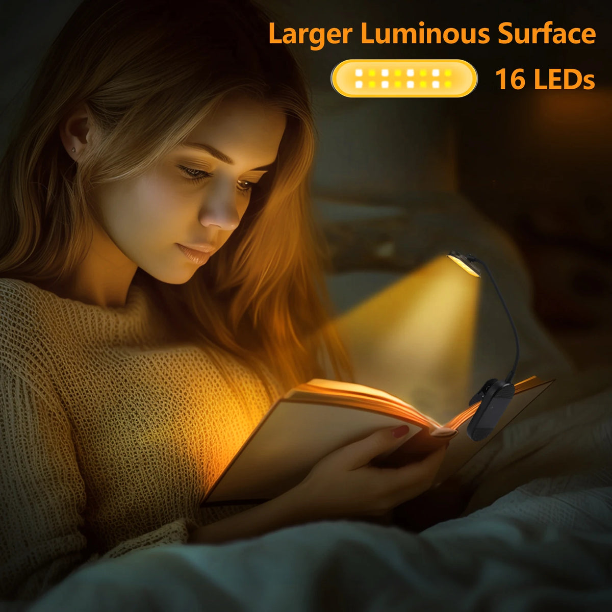 USB-Rechargeable Clip-On LED Book Light