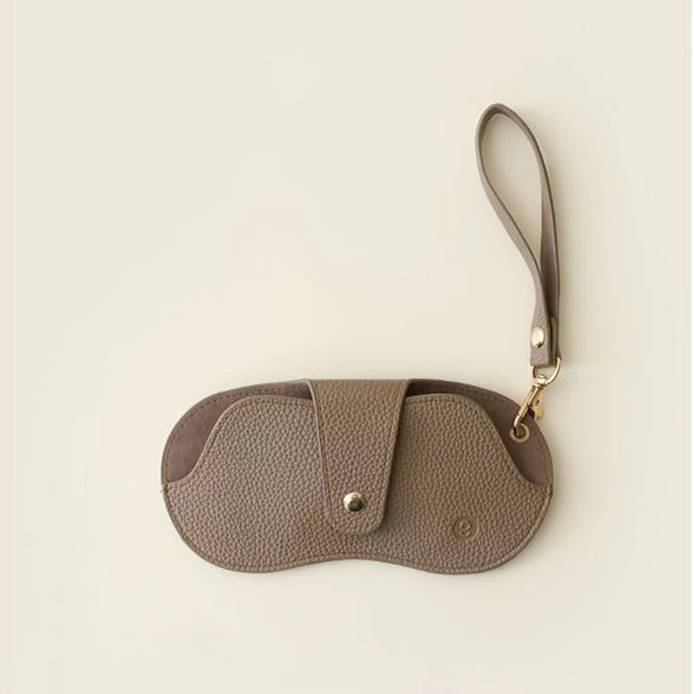 Textured Faux Leather Glasses Pouch with Carry Handle