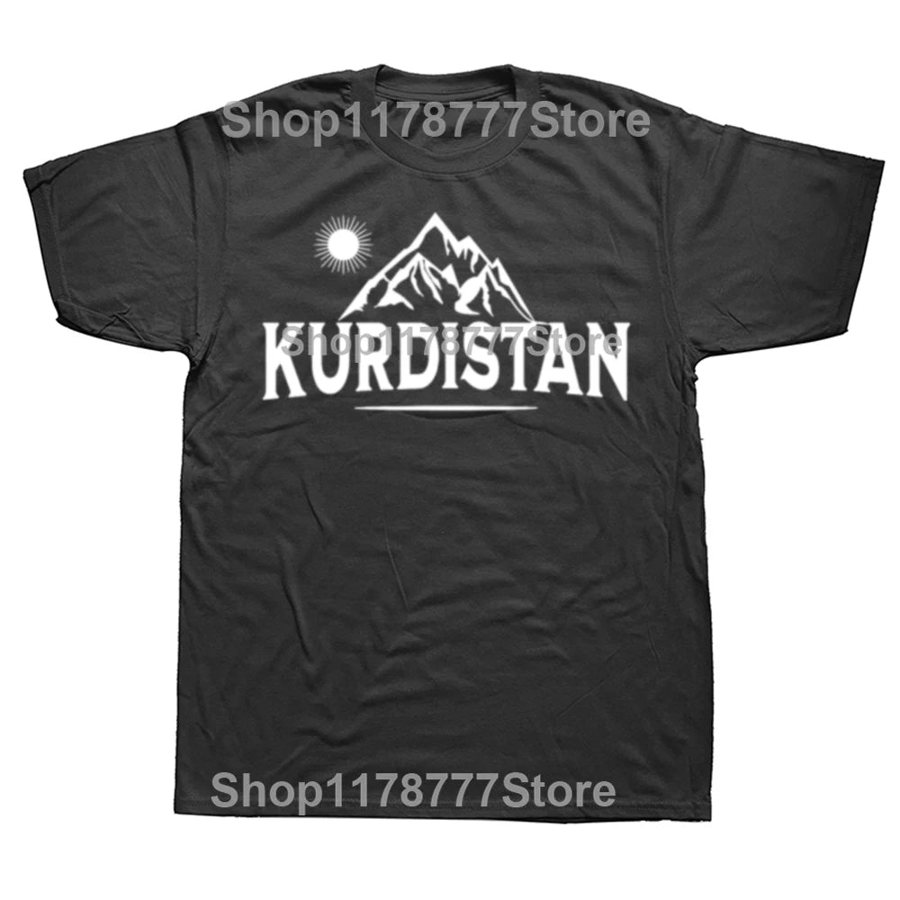Funny Kurdistan Mountains Kurds Kurdish T Shirts Cotton Short Sleeve Birthday Gifts Mens Clothing Fashion Casual Loose T Shirt