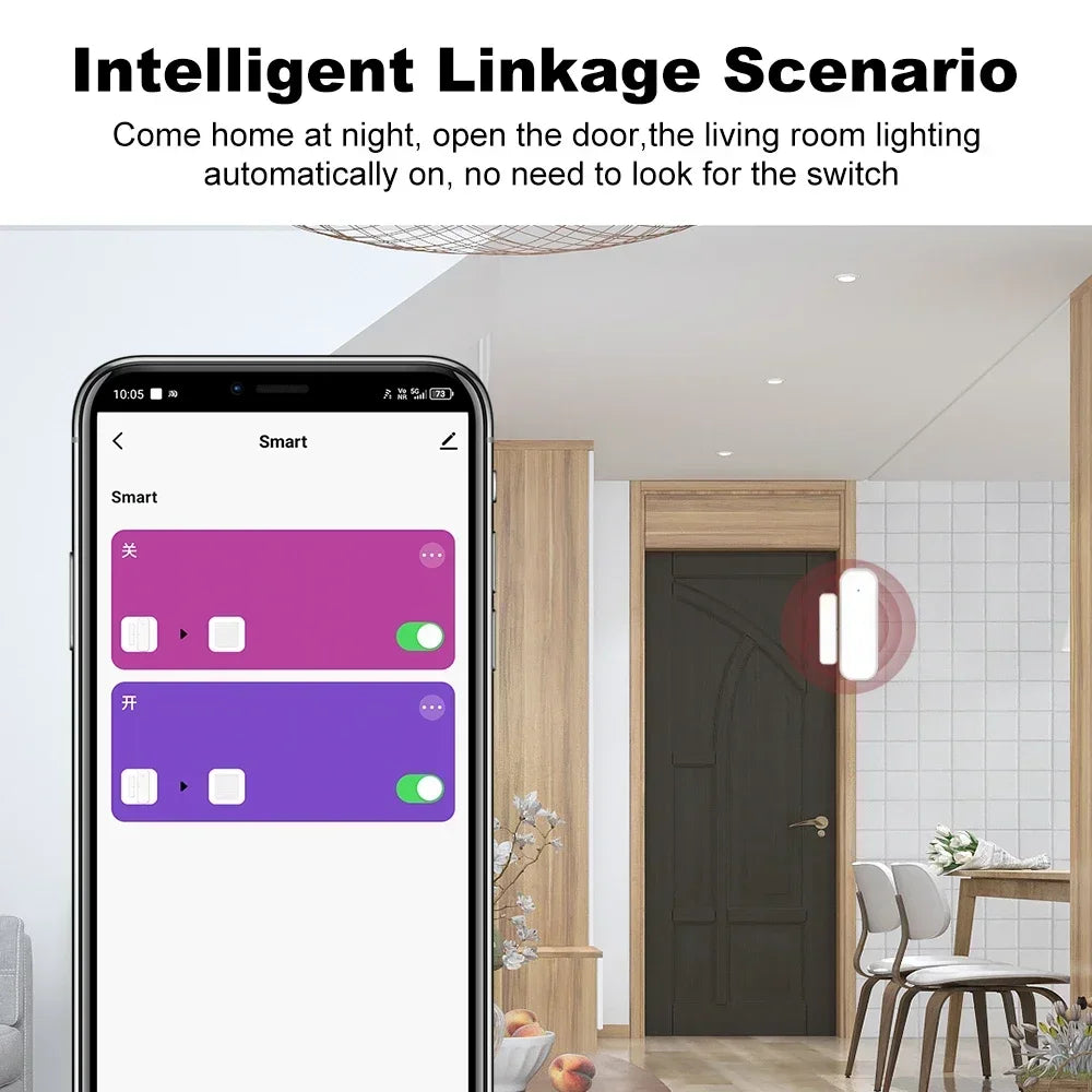 Door Sensor Window Contact Sensor Open Closed Detector Smart Home Alarm Security Protection Work With Tuya and Smart Life