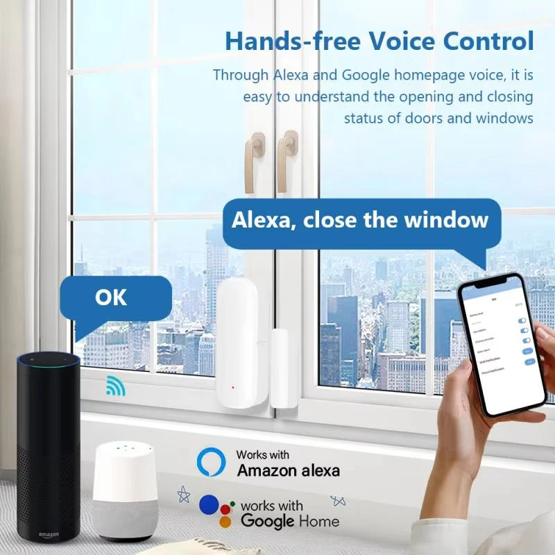 Door Sensor Window Contact Sensor Open Closed Detector Smart Home Alarm Security Protection Work With Tuya and Smart Life