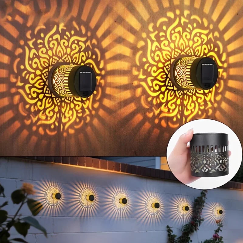 Solar Mandala Fence Wall Lights Garden Decoration  Party Courtyard Decoration Solar Garden Light Garden Patio Walkway Decor