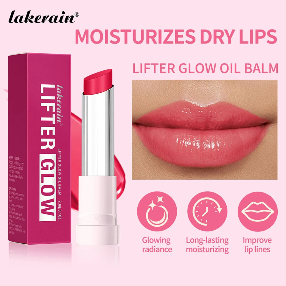 Lakerain Glow Lip Oil Balm Long Lasting Moisturizing Nourishing Daily Care Lip Balm Smooth-melt Softness Texture Natural Makeup