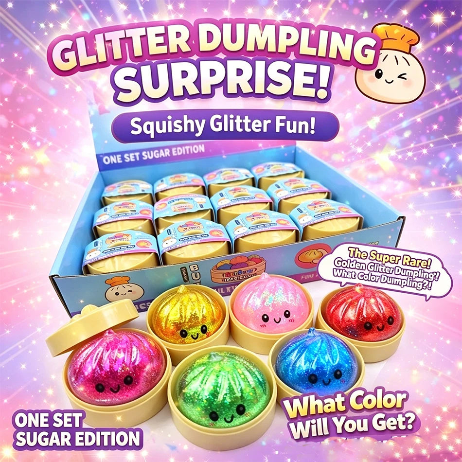 Mini Glitter Dumpling Squishy – Random Assortment
