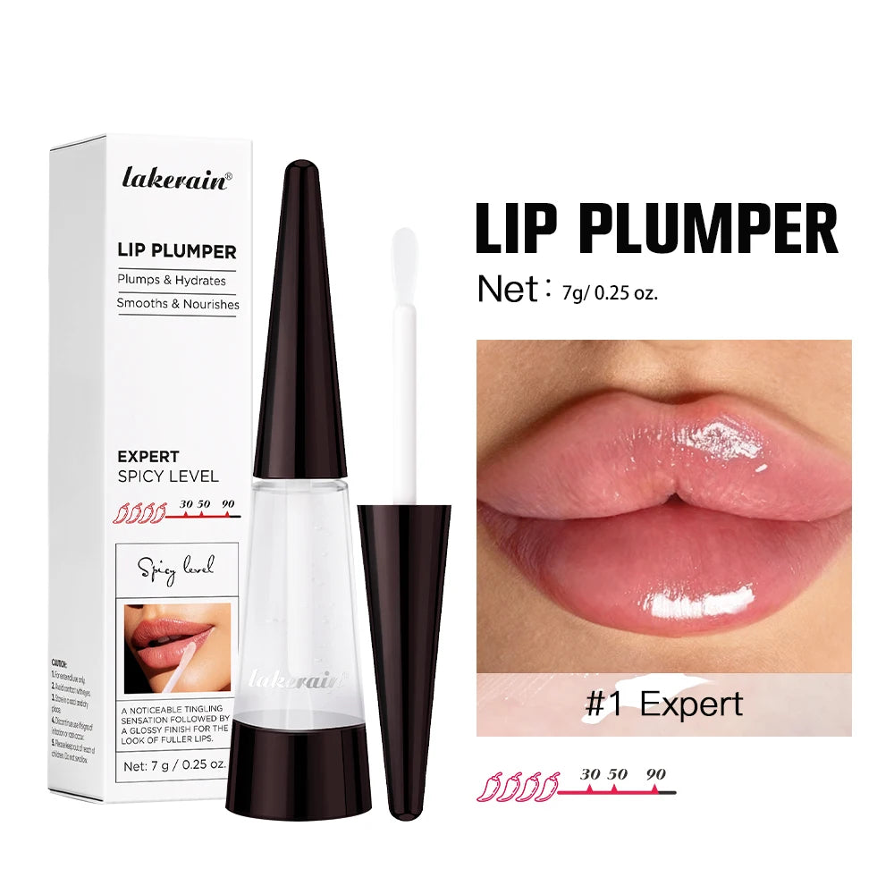 Lakerain Lip Plumper Gloss Oil Lip Long-Lasting Moisturizer Volume Boosting Lip Oil Volumizing & Hydrating Non-Dry Plumping
