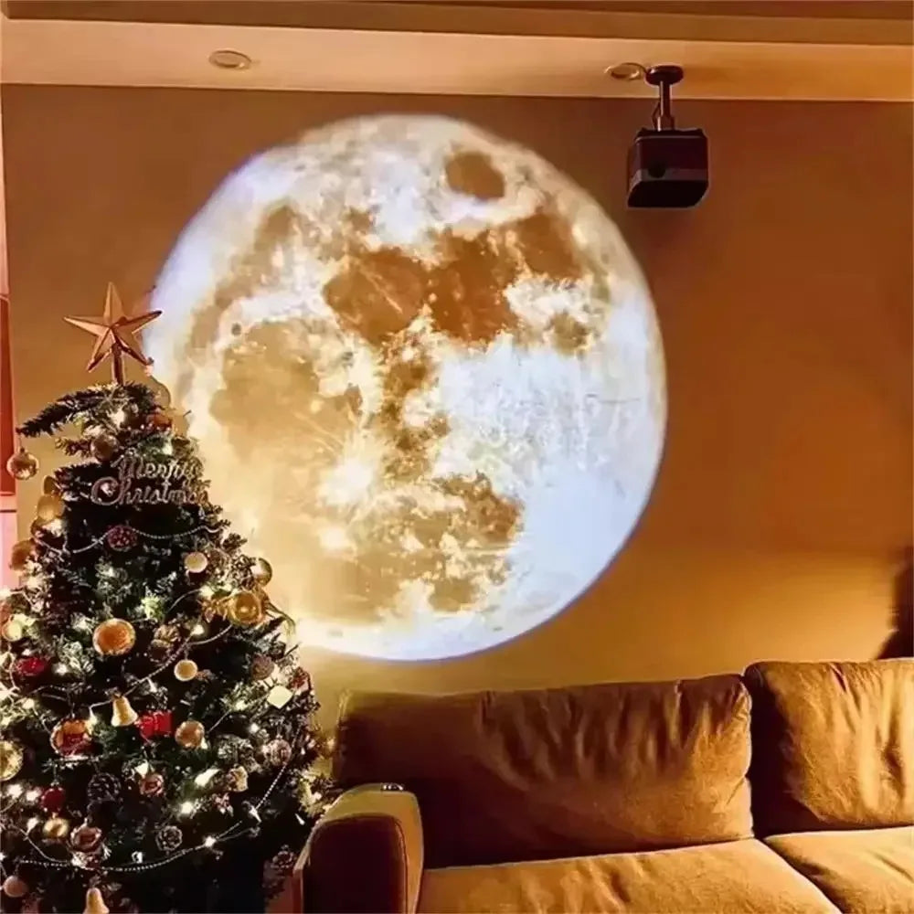Planet Projection Night Light – Moon & Earth Ceiling Lamp for Kids Bedroom Decor