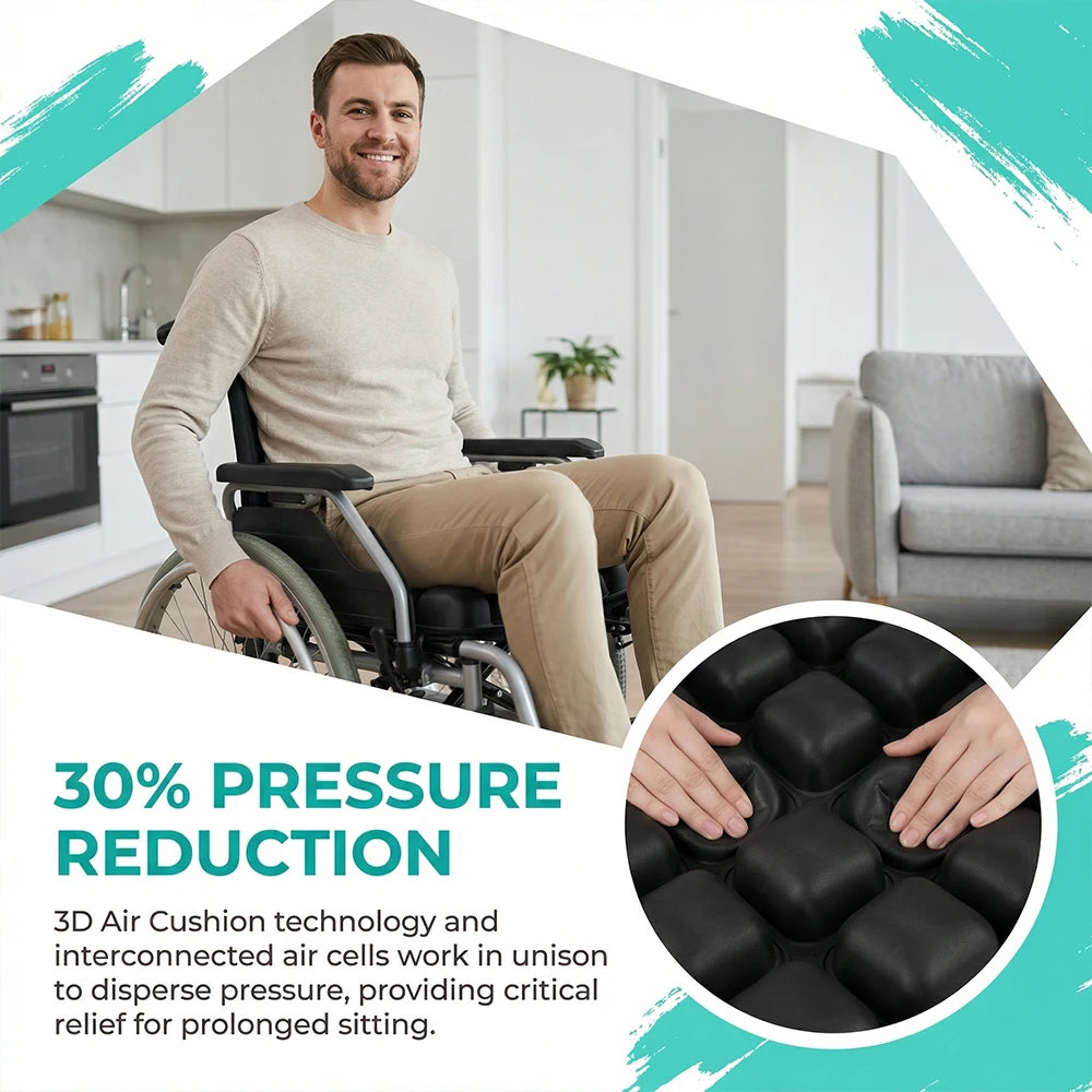 49-Cell Honeycomb Air Seat Cushion – Breathable Pressure Relief for Office, Home & Outdoor Use