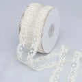 Embroidered Floral Lace Ribbon – Sheer Craft Trim, 35 in