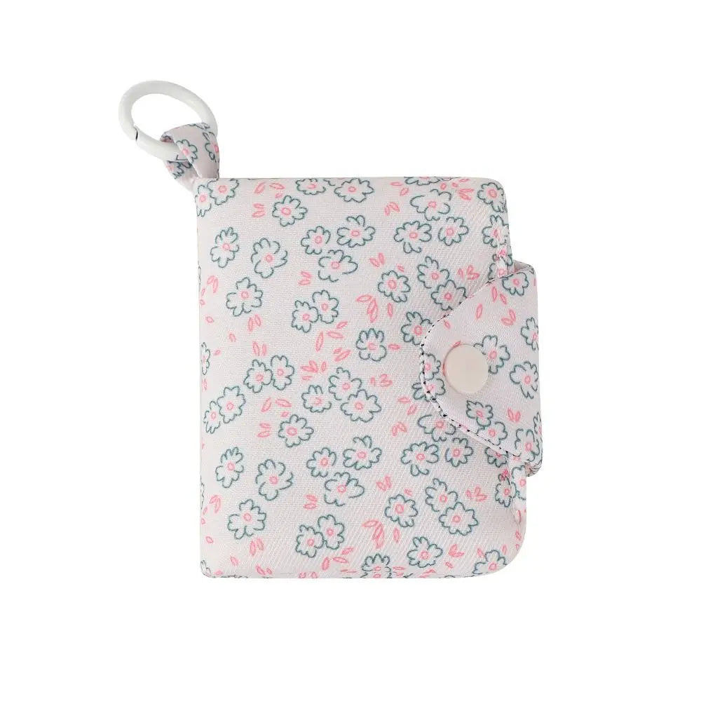 Mini Floral Coin Purse – Snap Card Holder with Key Ring, 4 Prints