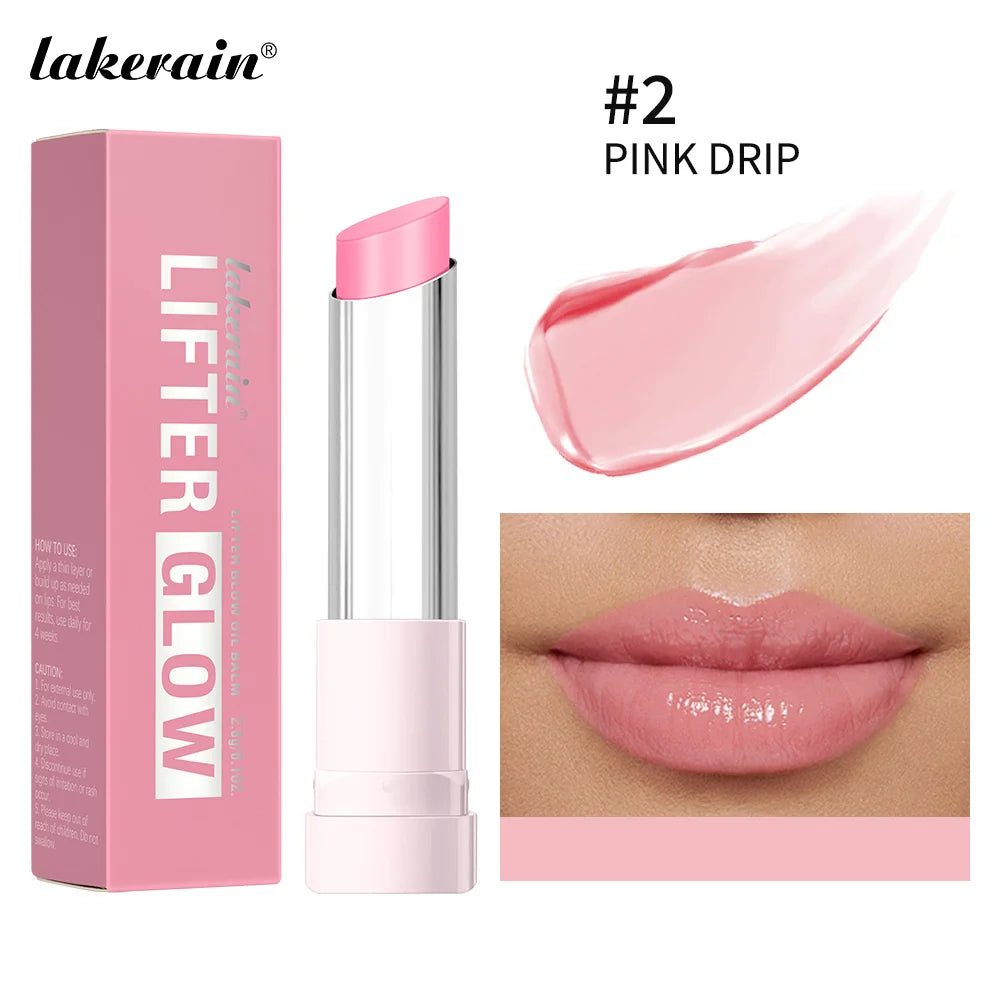 Lakerain Glow Lip Oil Balm Long Lasting Moisturizing Nourishing Daily Care Lip Balm Smooth-melt Softness Texture Natural Makeup