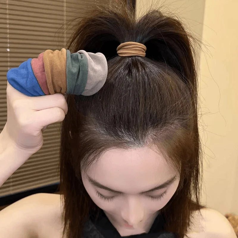 Wide Elastic Hair Ties – Solid & Mixed Colors