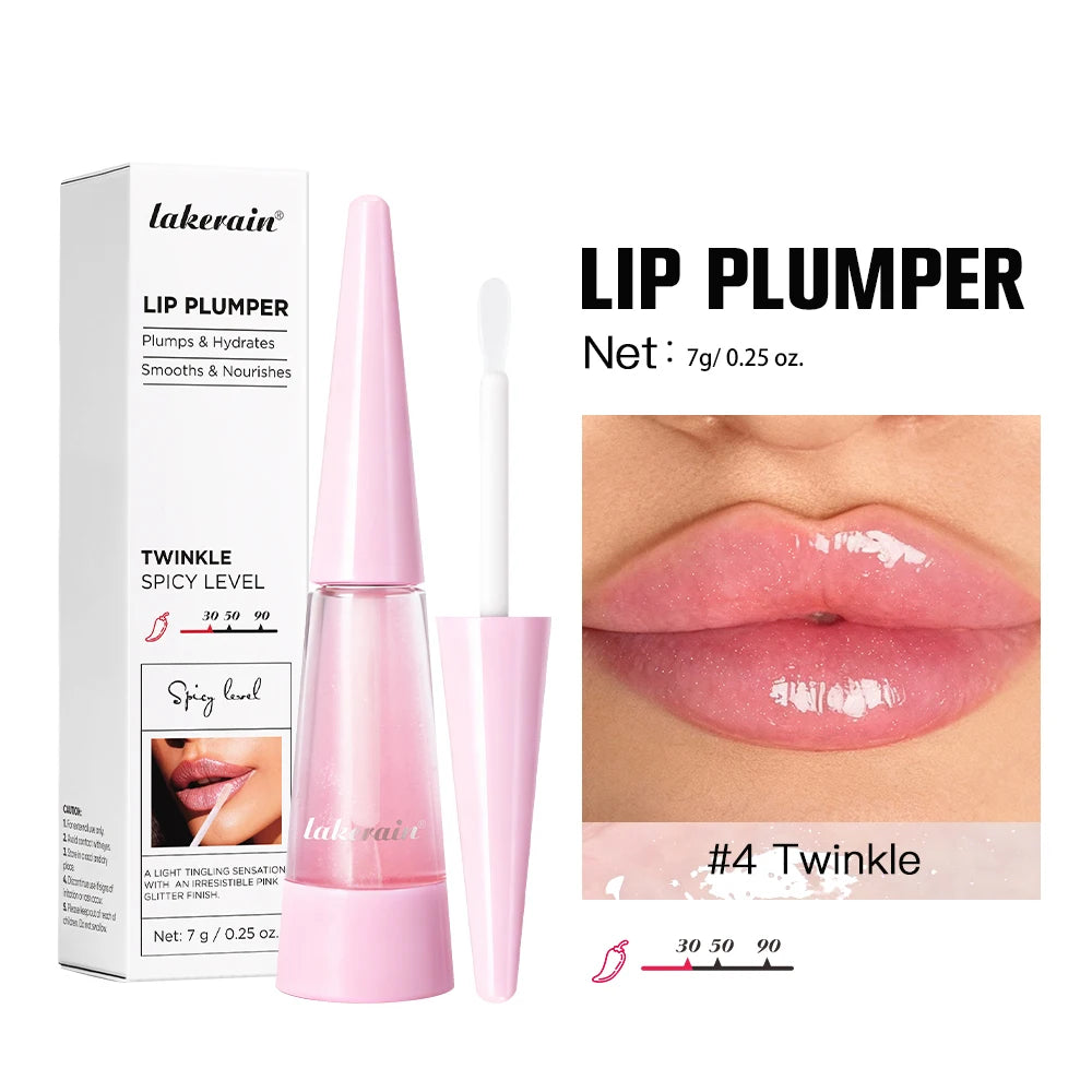 Lakerain Lip Plumper Gloss Oil Lip Long-Lasting Moisturizer Volume Boosting Lip Oil Volumizing & Hydrating Non-Dry Plumping
