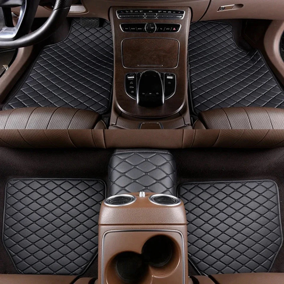 Diamond-Pattern Car Floor Mats – 5-Piece Set