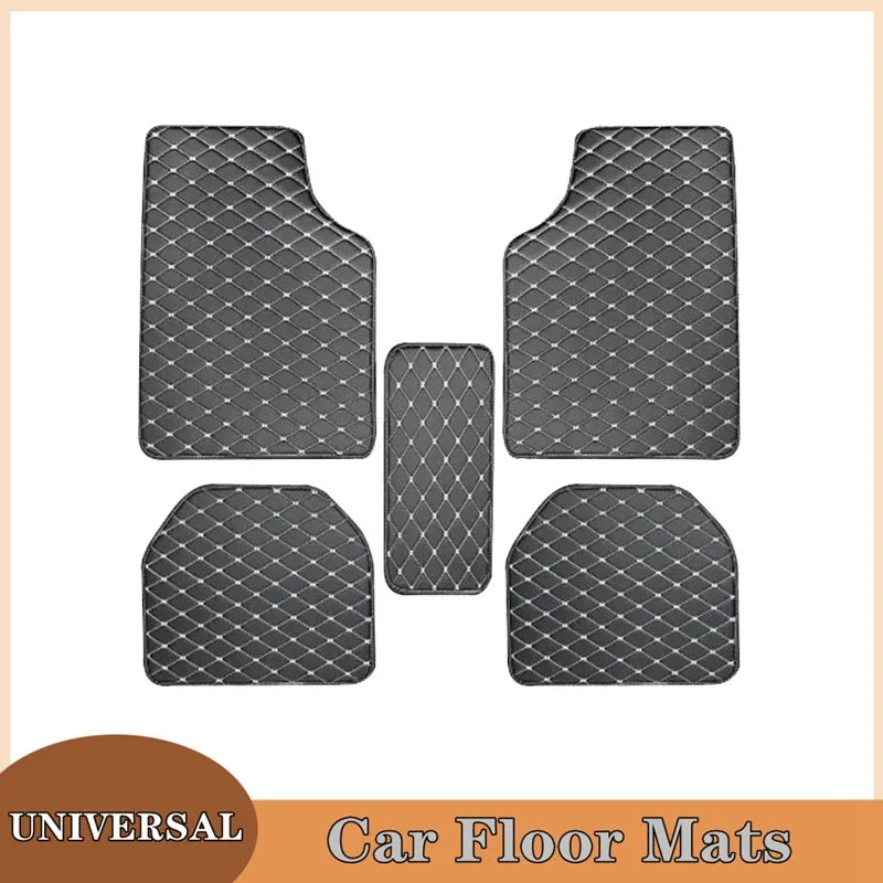 Diamond-Pattern Car Floor Mats – 5-Piece Set