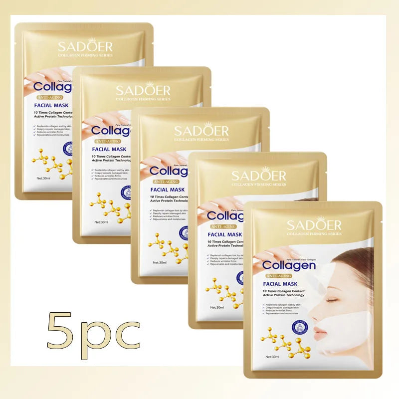 Korean Collagen Anti Wrinkle Facial Mask Fade Fine Lines Anti Aging Firm Skin Moisturizing Brightening Skincare Mask