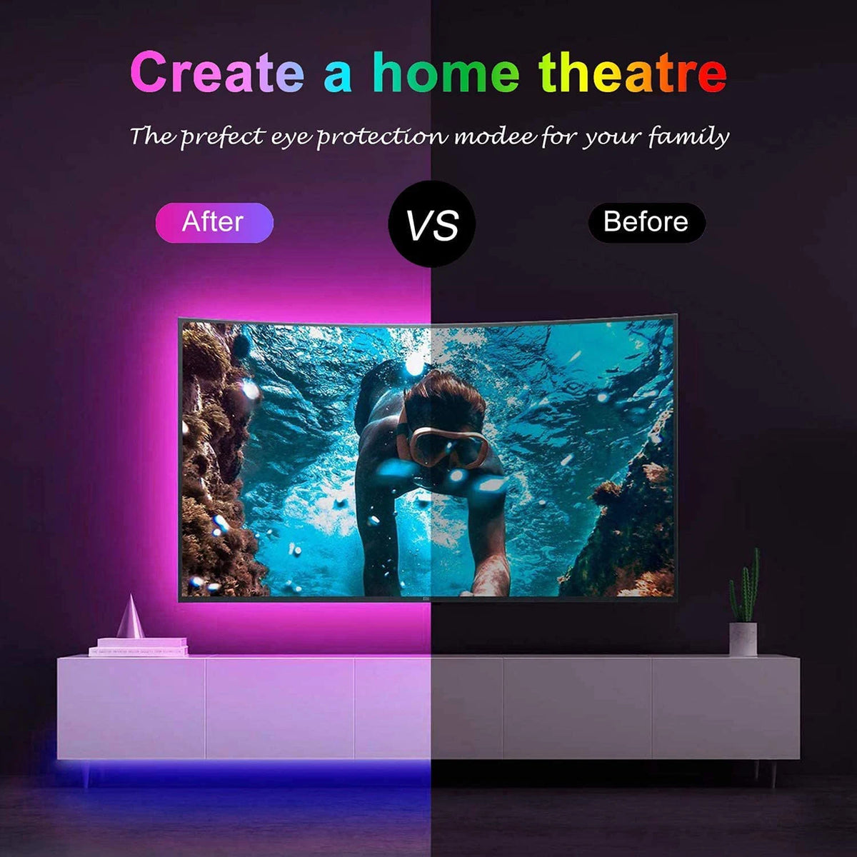 USB-Powered RGB LED Strip Lights with IR Remote