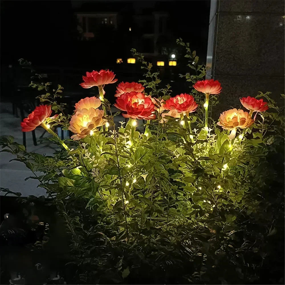 Solcellslampor Snö Lotusblomma Gräslampa Trädgårdslampa Utomhusbelysning för Gård Uteplats Blomsterfest Bröllop Födelsedagsdekoration