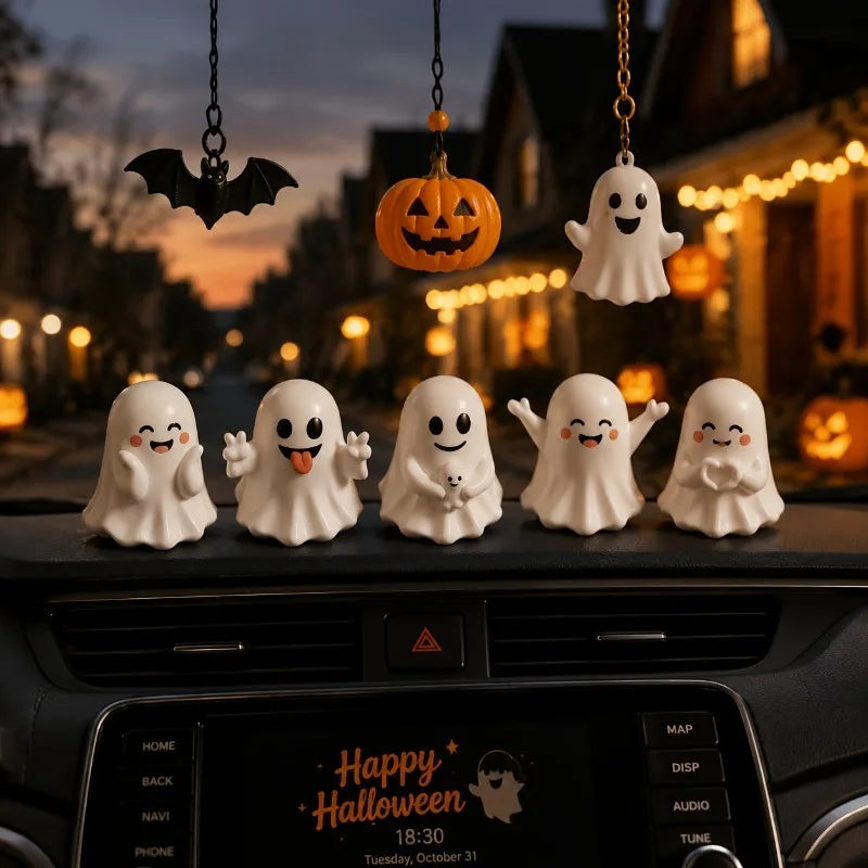5-Piece Mini Halloween Ghost Figurine Set