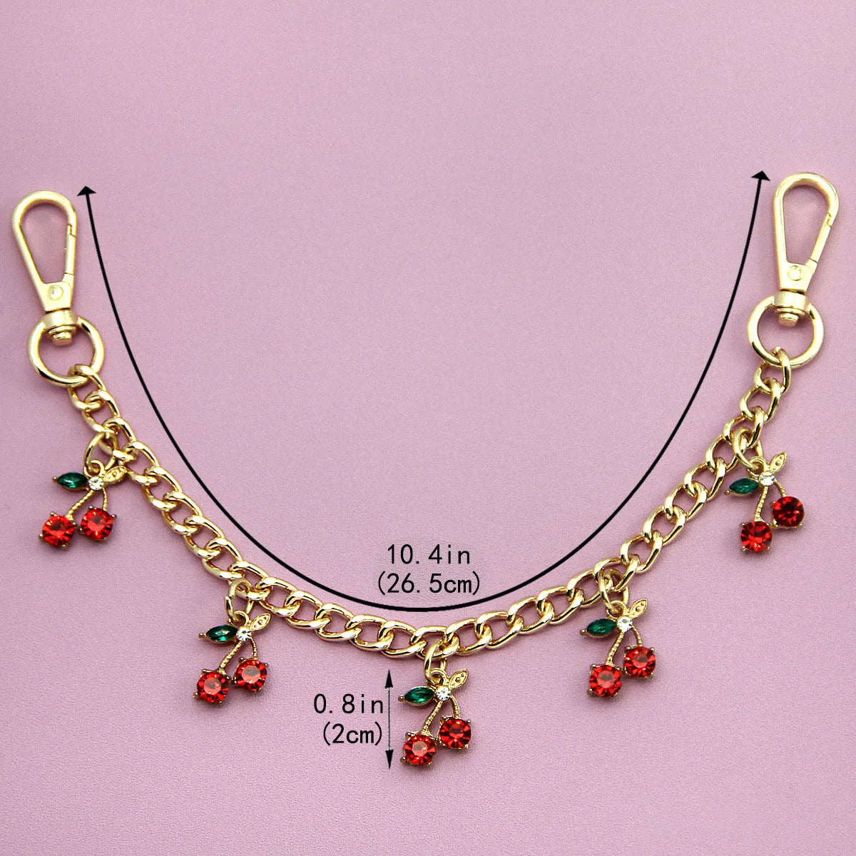 Cherry & Flower Bag Charm Chain