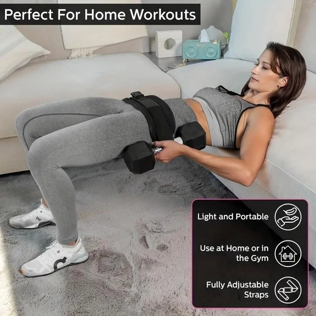 Adjustable Hip Bridge Belt for Dumbbell Workouts