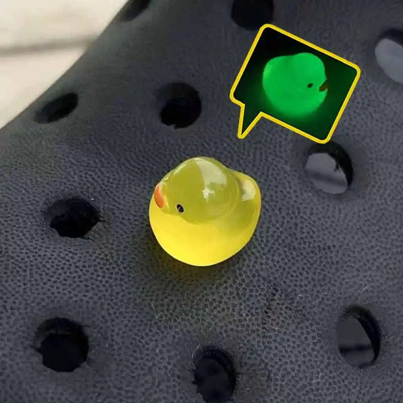 3D Cute Duck Noctilucent Shoe Charms for Crocs Garden Sandal Clogs Pins Decorations Slipper Accessories Girl Women Gift