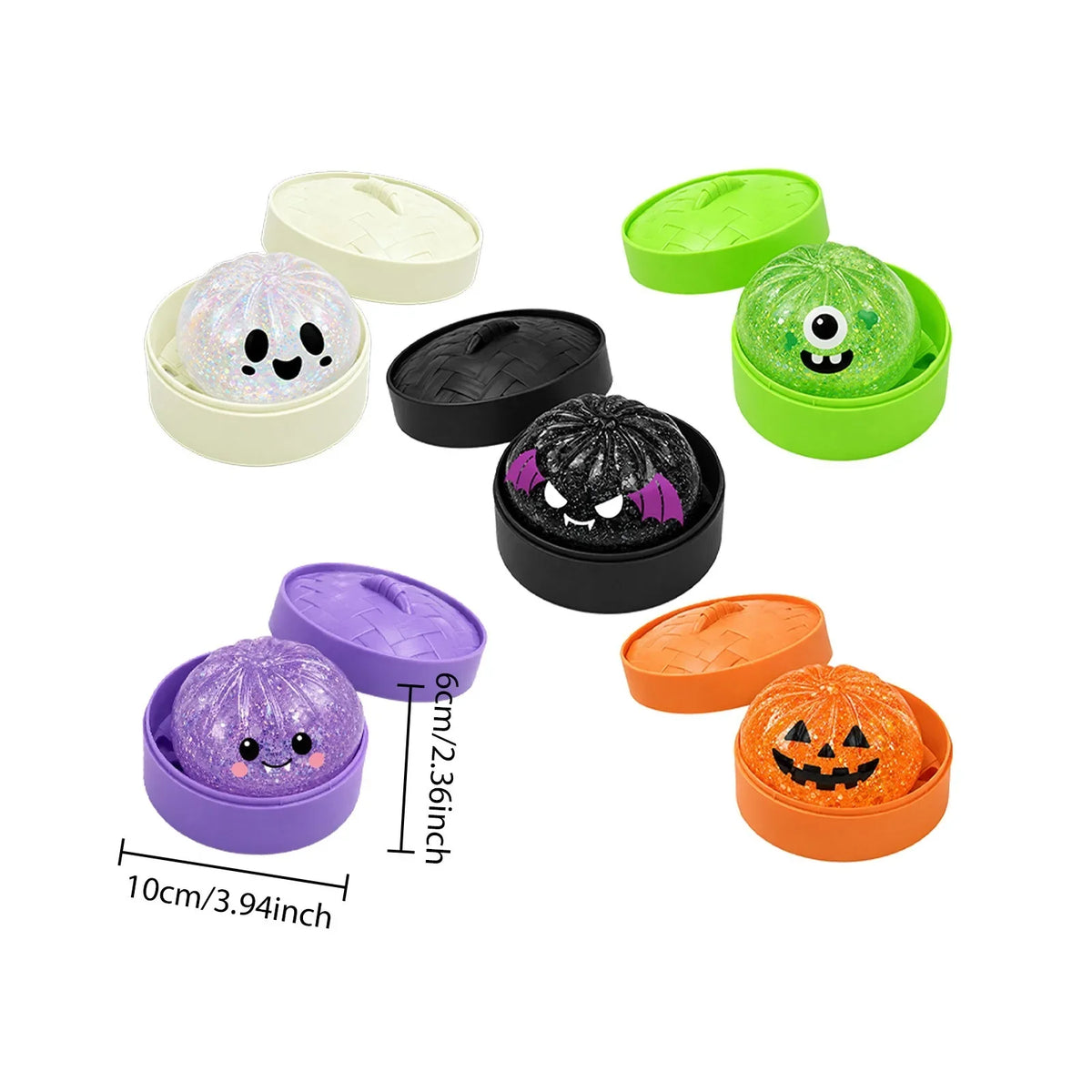 Halloween Bun Squishy Toy - Slow Rebound Stress Relief, 1–5 Pack, 5 Colors