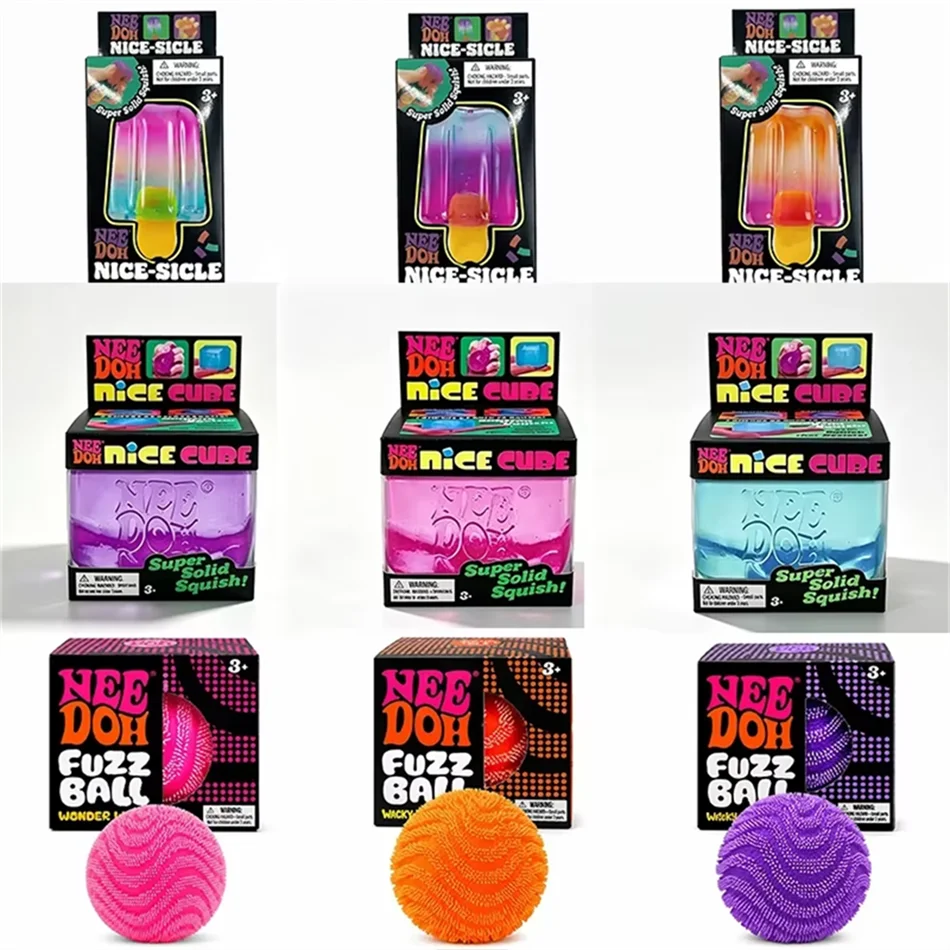 NeeDoh Mystery Squish Toy – Blind Box Jellyfish or Cube Stress Relief Squeeze