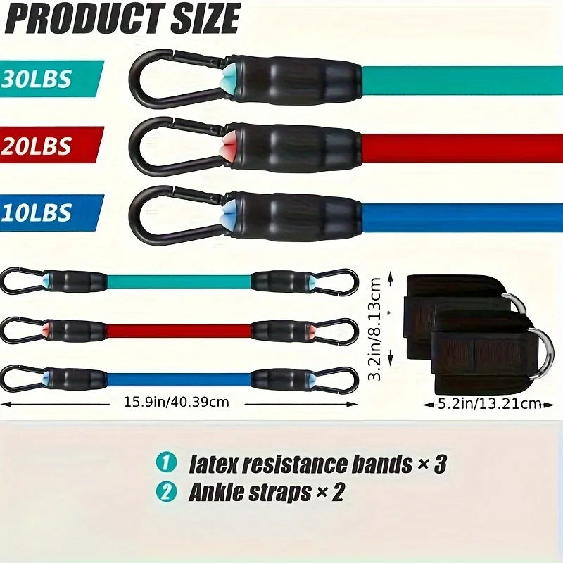 Ankle Resistance Bands Set – Adjustable Elastic Straps for Hip & Glute Training, Home & Gym