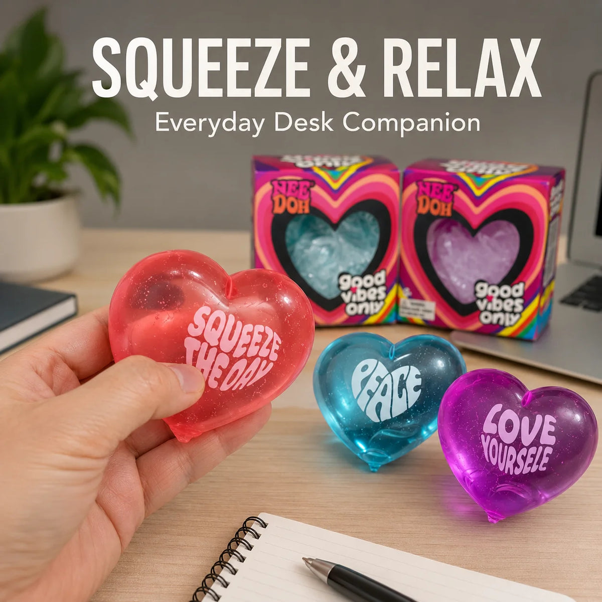 Heart-Shaped Squishy Fidget Toy