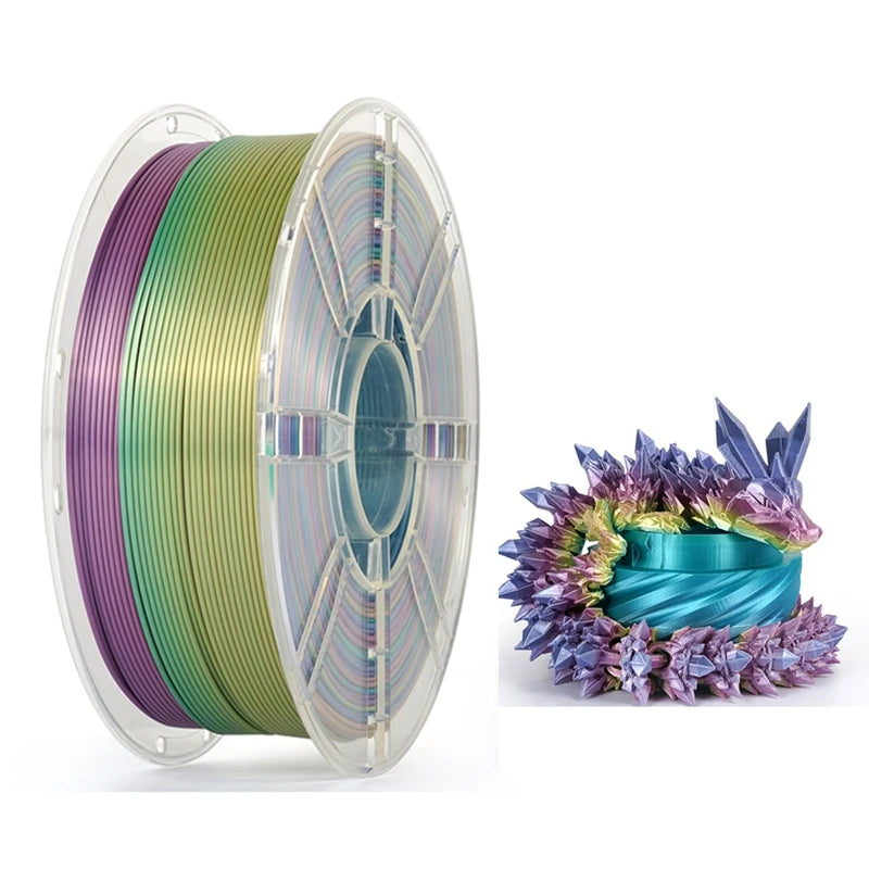 KINGROON Rainbow Silk PLA Filament – 1.75 mm, 2.2 lb (1 kg)