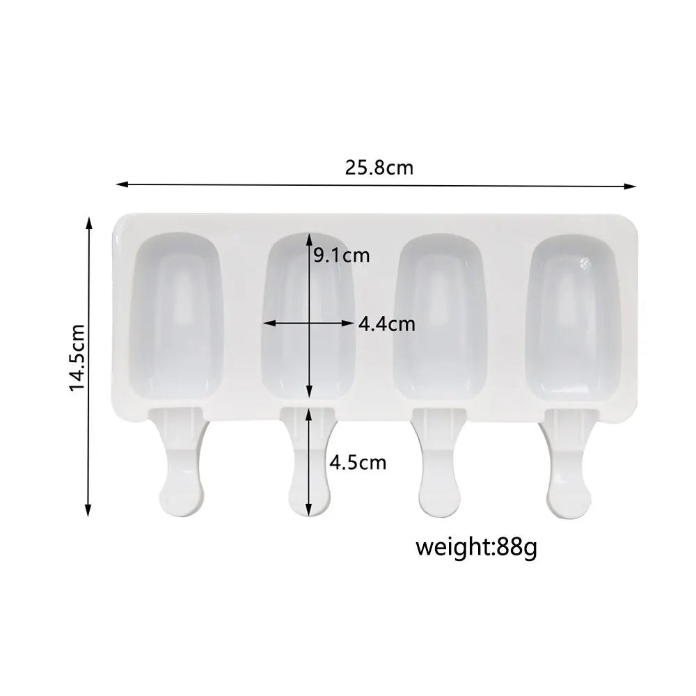 Silicone Ice Cream Mold – DIY Magnum Popsicle & Ice Pop Maker, Food-Grade, Dishwasher Safe, SGS Certified