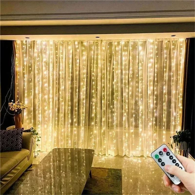 USB LED Curtain Lights with Remote – 3 Sizes
