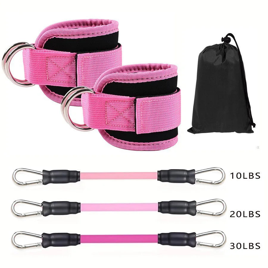Ankle Resistance Bands Set – Adjustable Elastic Straps for Hip & Glute Training, Home & Gym