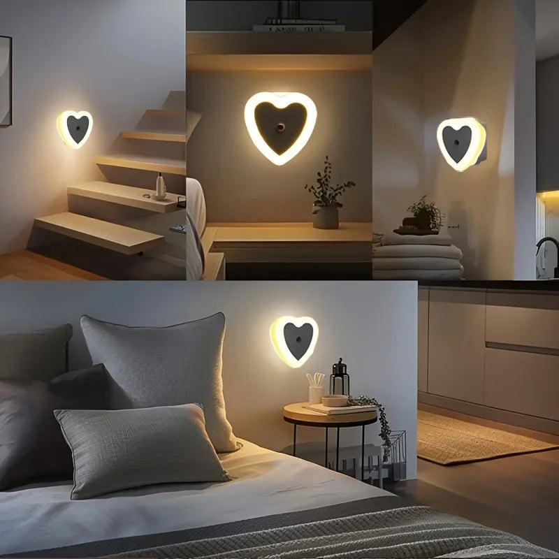 Heart-Shaped LED Plug-In Night Light