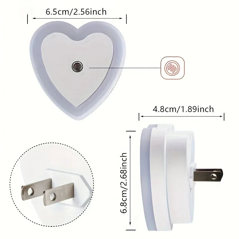 Heart-Shaped LED Plug-In Night Light
