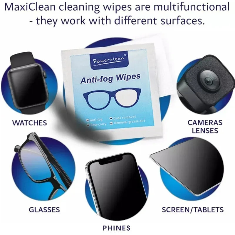Viewring Disposable Lens Cleaning Wipes – Anti-Fog, Anti-Dust Microfiber Towelettes for Glasses, Sunglasses & Phone Screens | 10/30/50/100 Pack