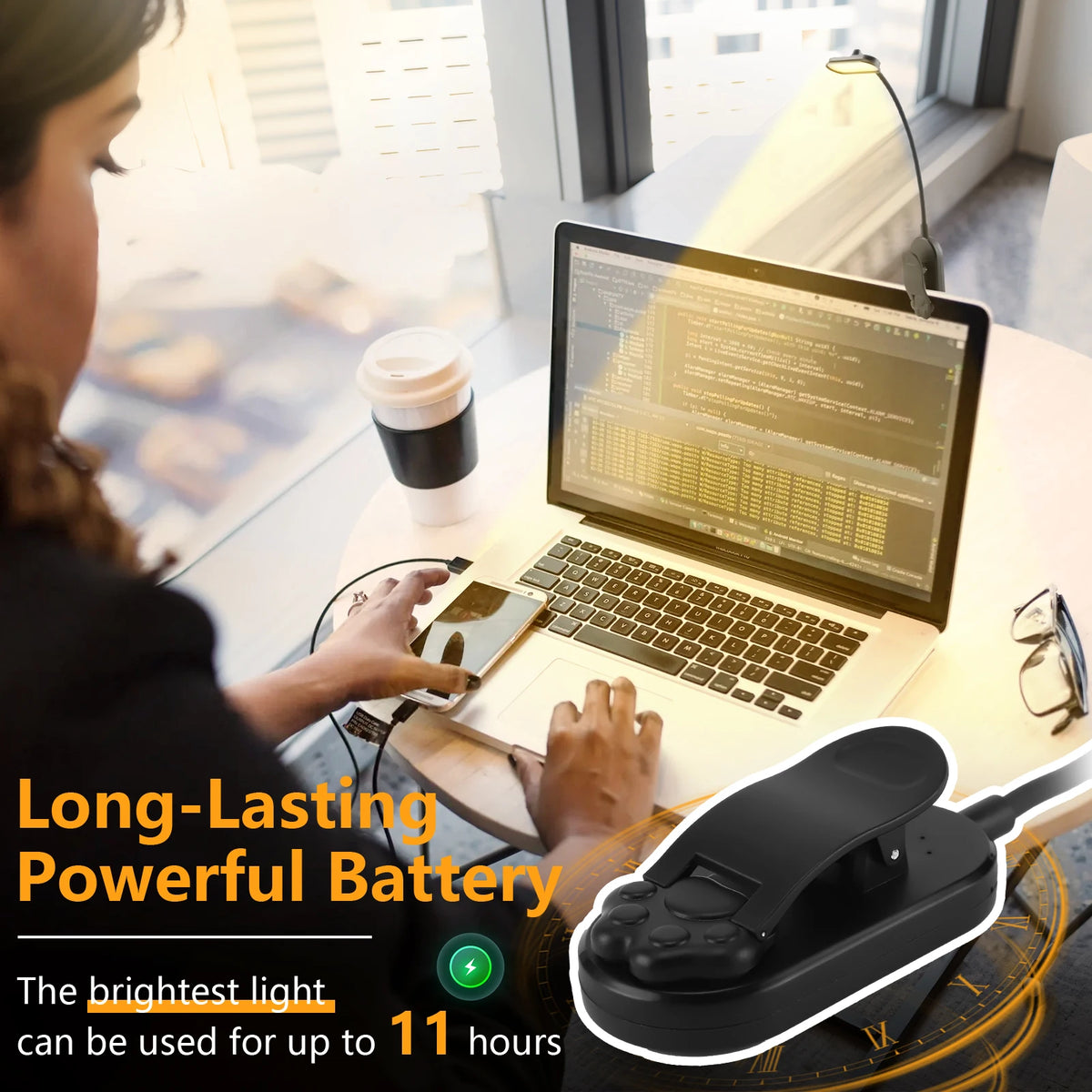 USB-Rechargeable Clip-On LED Book Light