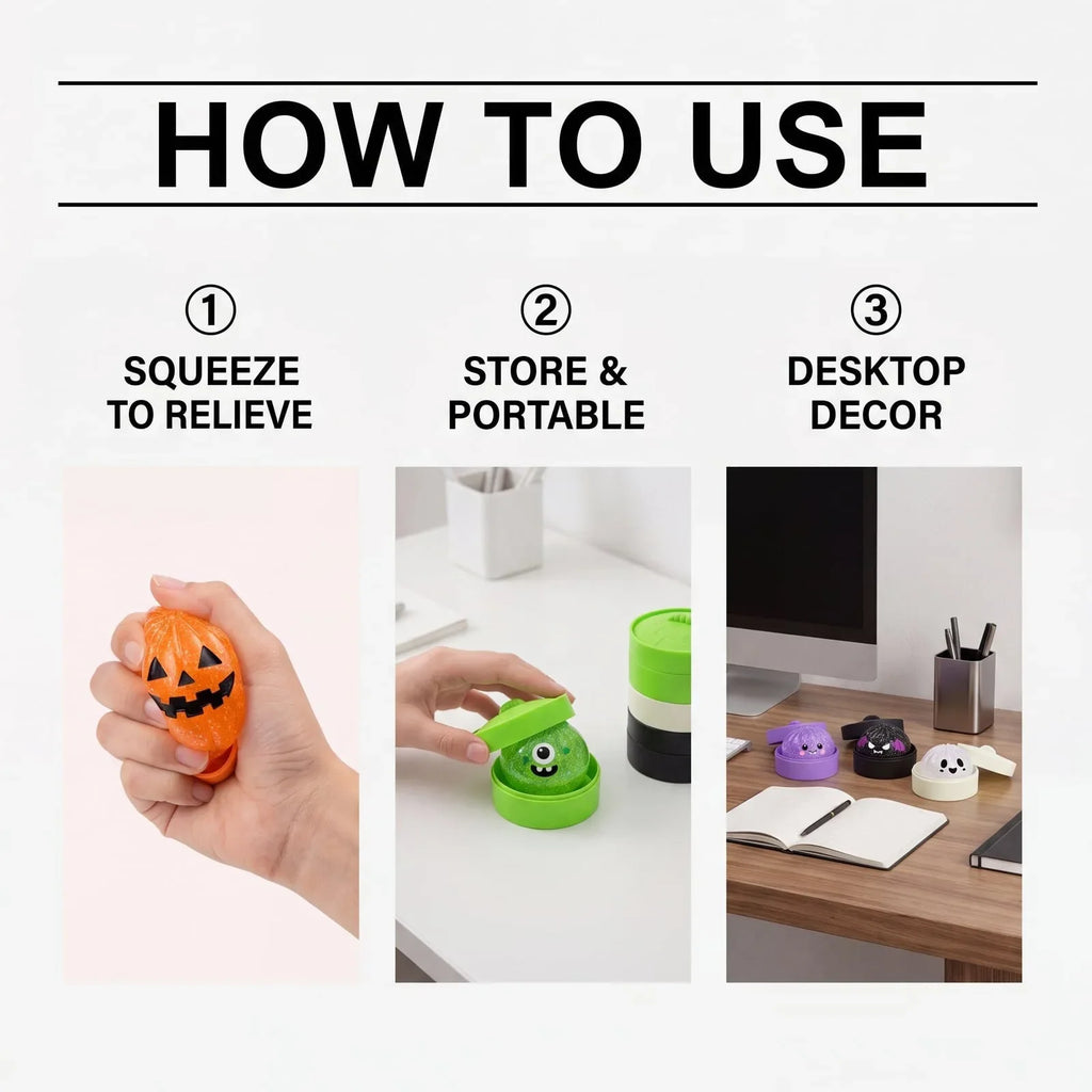 Halloween Bun Squishy Toy - Slow Rebound Stress Relief, 1–5 Pack, 5 Colors