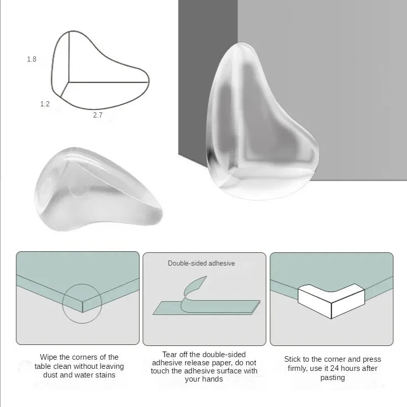 1-6pcs Transparent Table Corner Protector, Edge Sticker, Glass Corner Furniture, Silicone Corner Protector, Table Anti-Collision