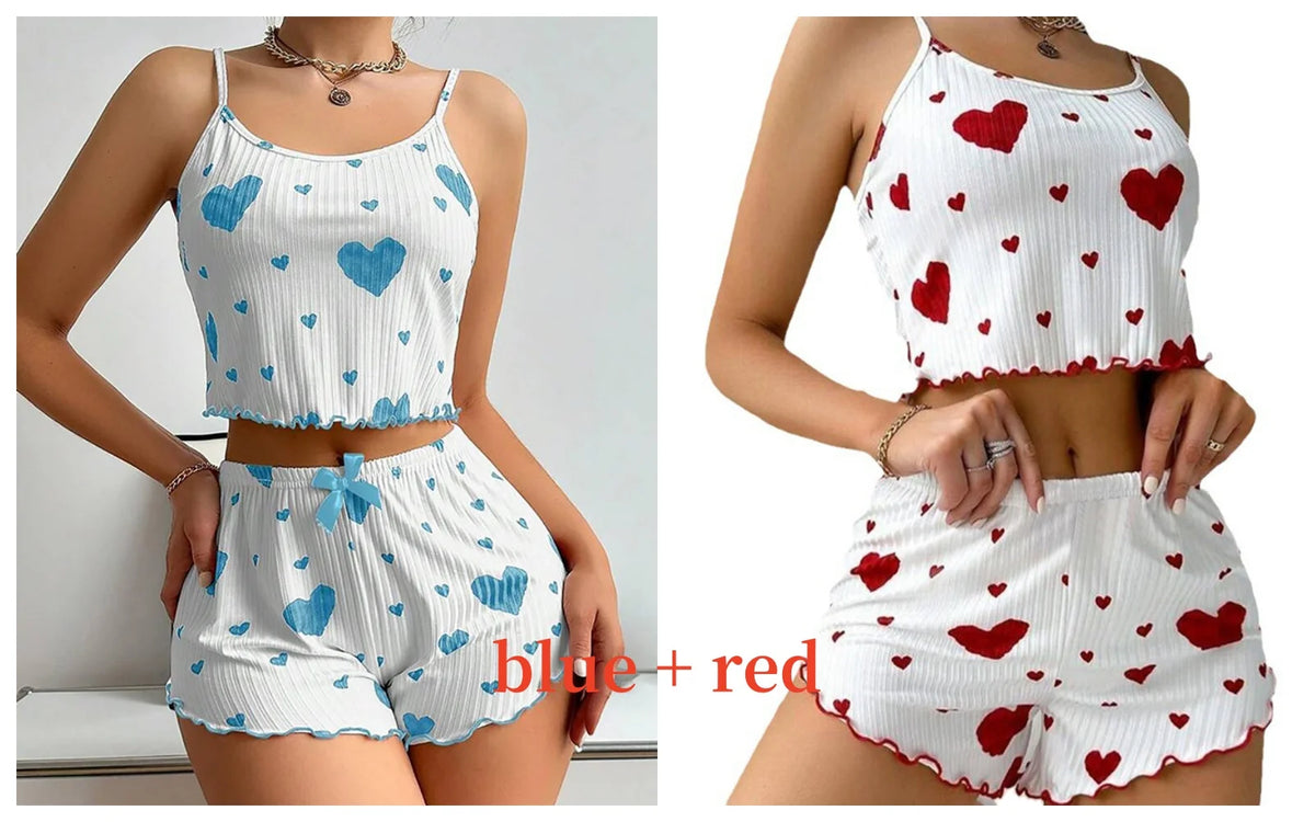 Women’s Spaghetti-Strap Pajamas with Shorts