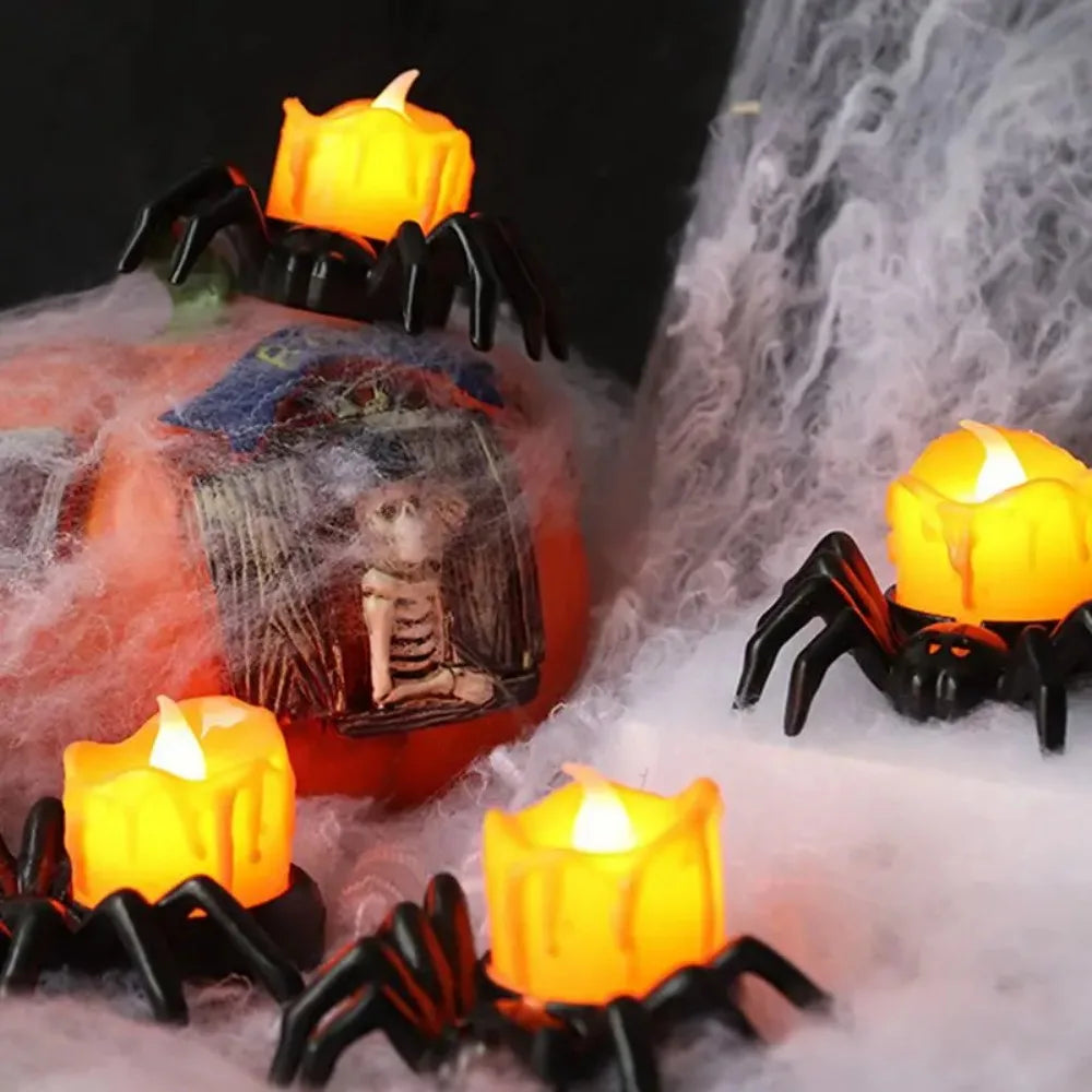 Halloween Spider LED Candle Lights – 1, 2 or 5 Pieces