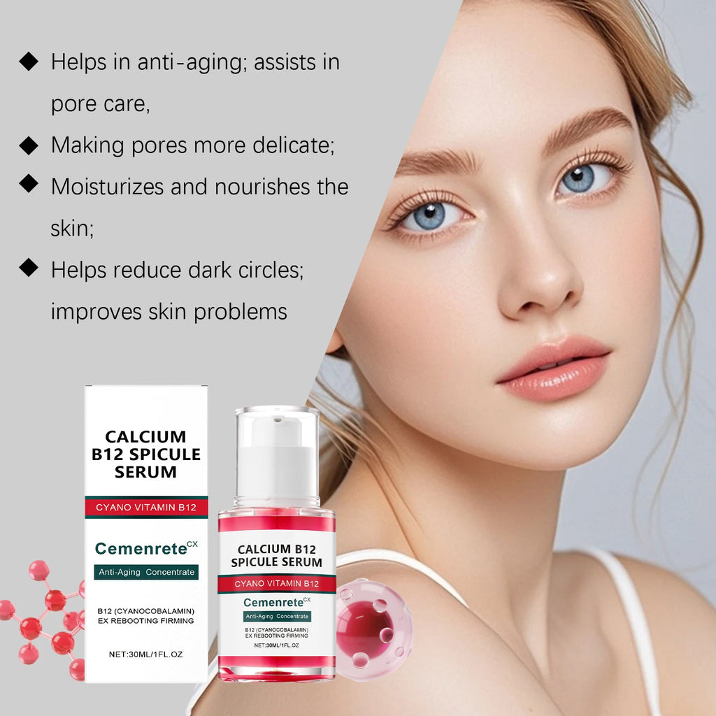 Calcium Anti-Aging Skincare Set – B12 Spicule Serum, Eye Patches & Multi Balm, Fades Fine Lines & Dark Circles