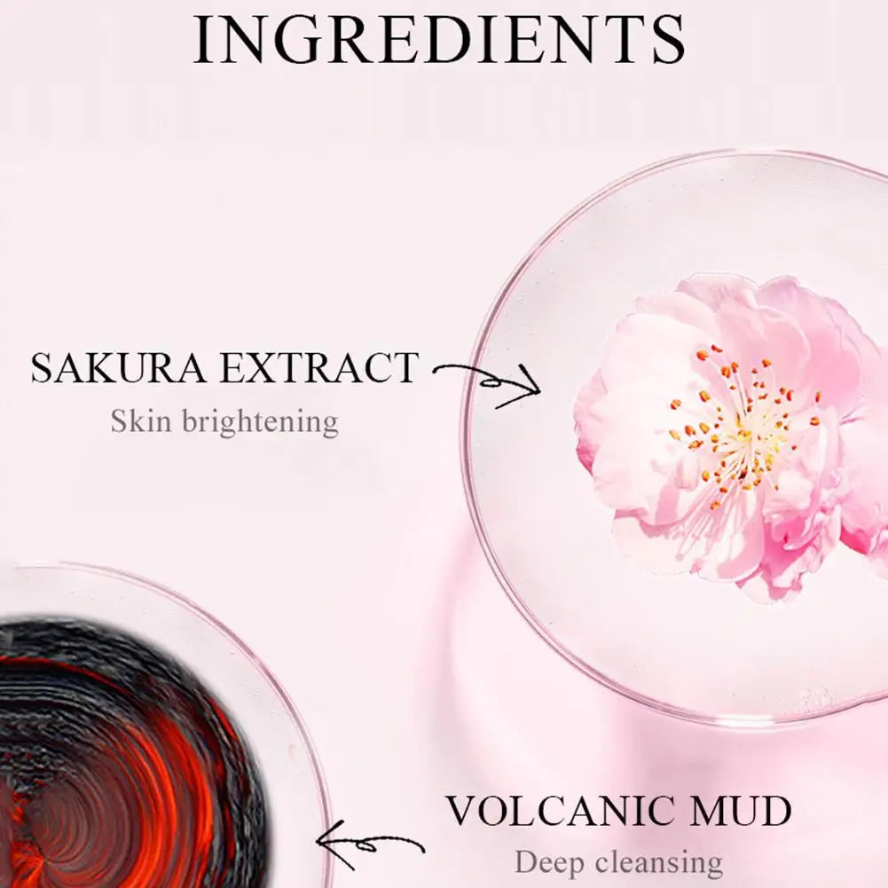 Sakura Clay Mud Face Mask – 12pc Set, Brightening, Deep Cleansing & Hydrating, All Skin Types