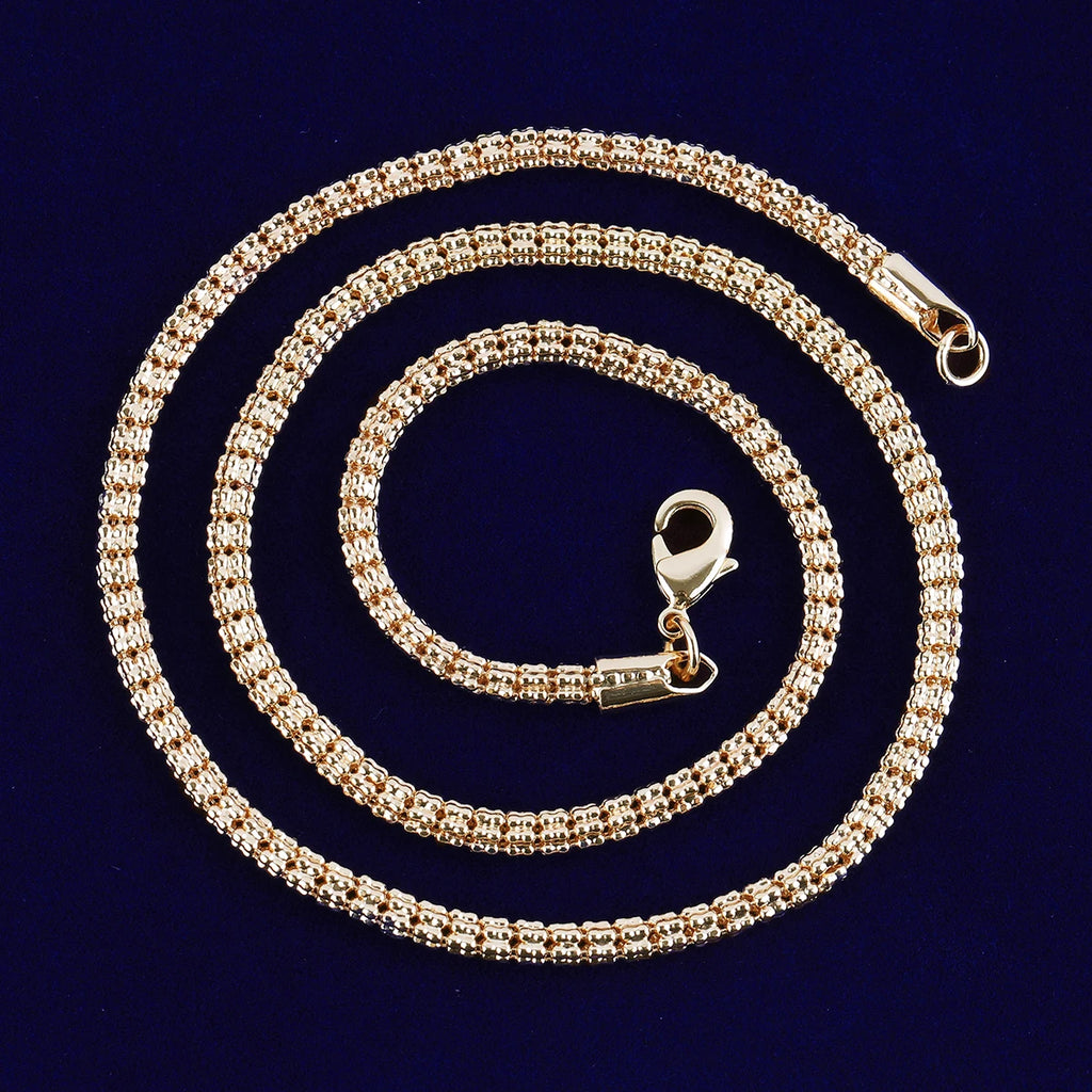Textured Round-Link Chain Necklace